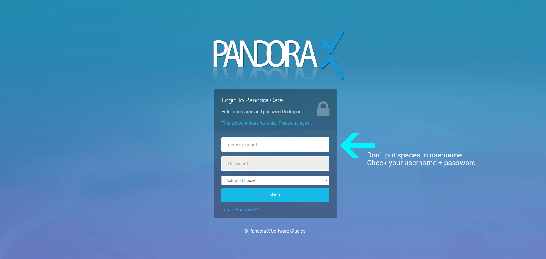 username or password incorrect for pandora on mac